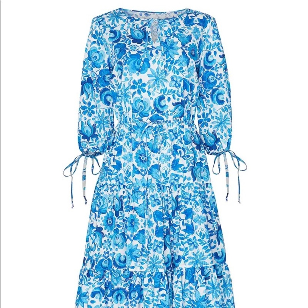 MDS Stripes Blue Floral Dress